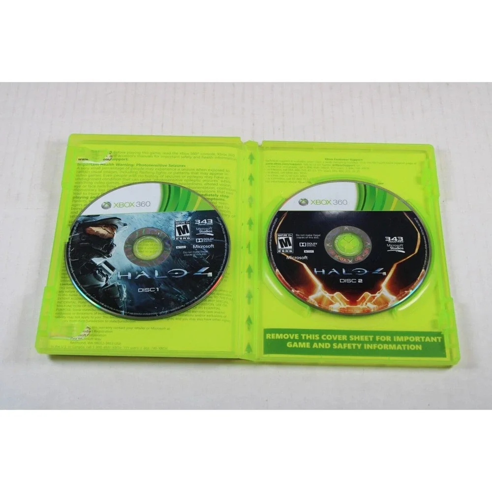 Halo 4 (Microsoft Xbox 360, 2012) Authentic, both discs, tested/works